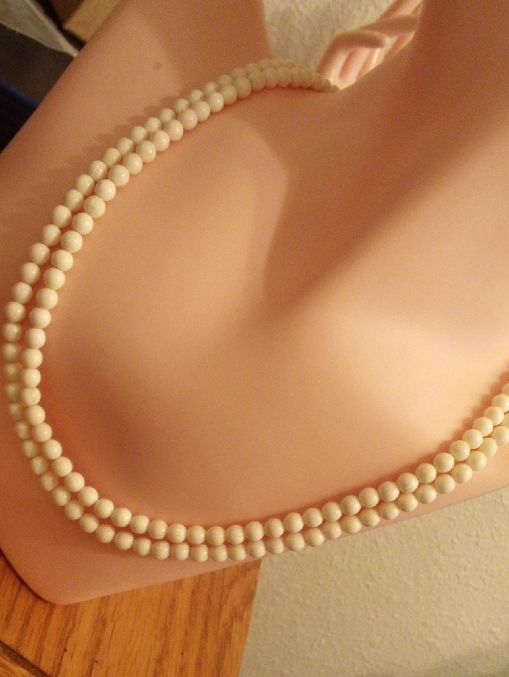 Classic White Double-Strand Bead Necklace
